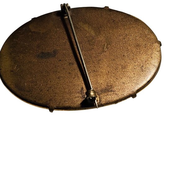 Antique Hand-Painted Porcelain Floral Brooch Victorian C-Clasp Pink Romantic Pin - Picture 4 of 13